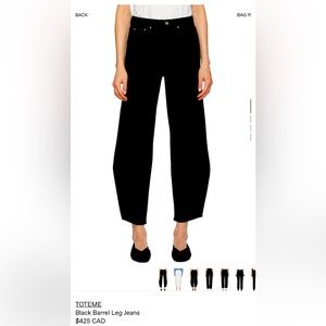 Toteme Black Barrel Leg Jeans